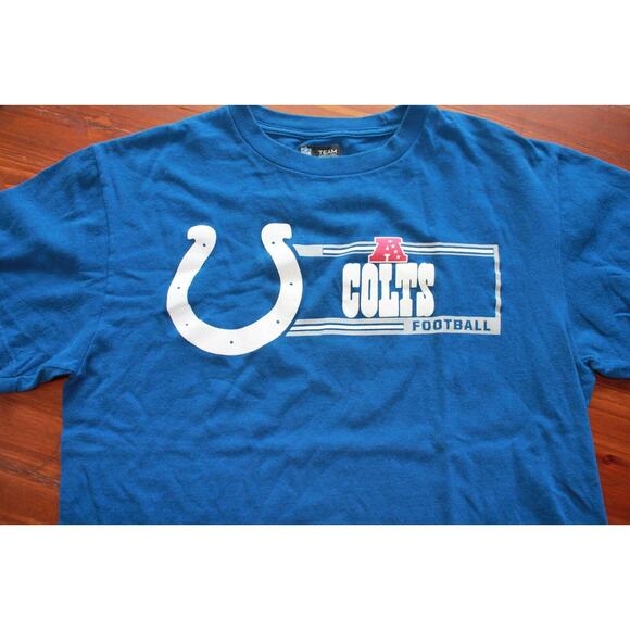 NFL Team Apparel INDIANAPOLIS COLTS Blue T-Shirt Medium Football Sportwear - Picture 2 of 4
